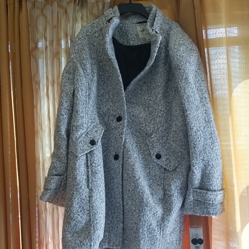 Maralyn & Me Textured Gray Pea Coat